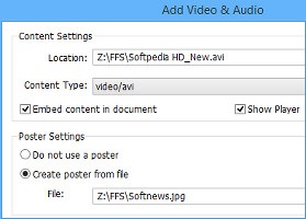 Showing the options for adding video and audio in Foxit Reader